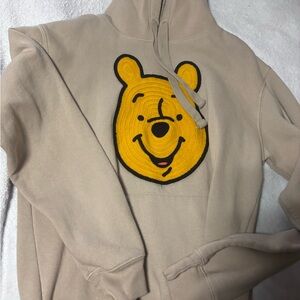 Tan Hoodie with embroidered Winnie the Pooh  Design